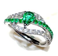 Ringe Dame Classici in Weißgold Smeraldo SME 0.47 DIA 0.42 G/VS